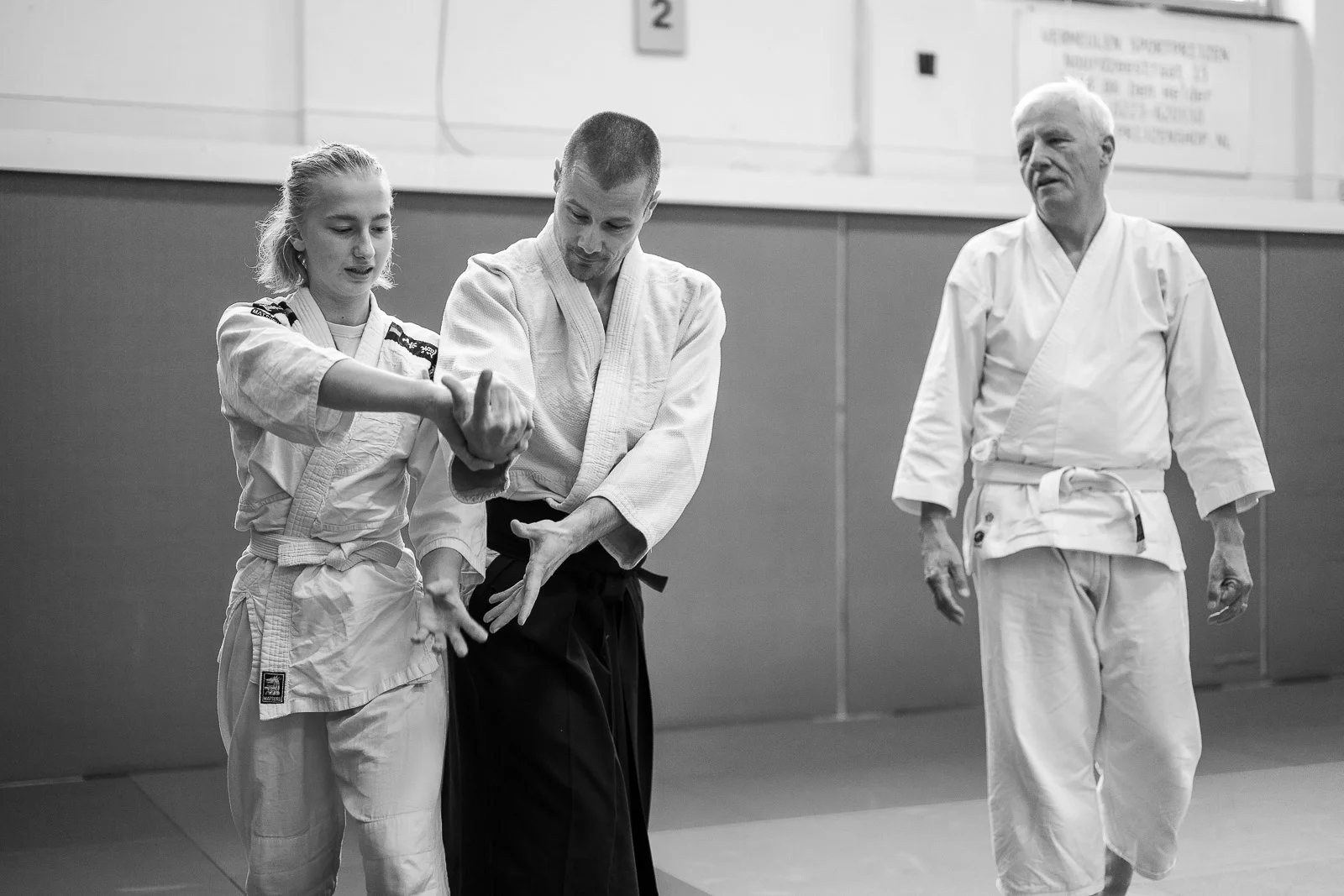 Proefles aikido uitleg van de leraar
